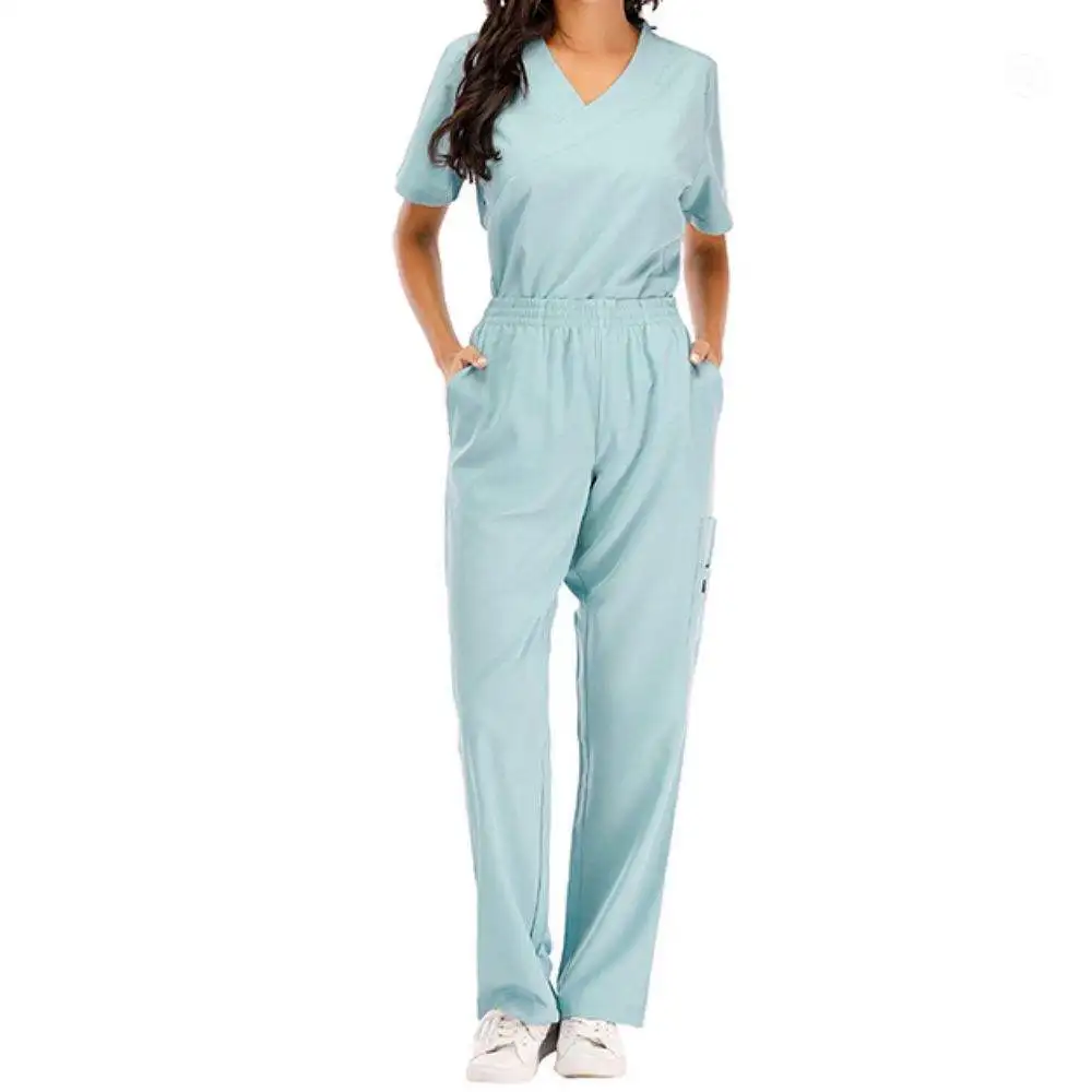 New Arrival Stylish Washable Stretchable Unisex Scrubs Cherokee Medical Suits Top And Pants Uniform Hospital Scrubs Sets