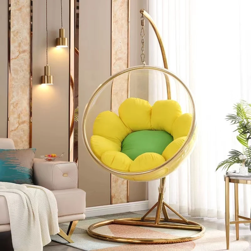 Modern popular patio furniture bubble gold hanging swings swing round Clear revolving Bubble acrylic Chair living room