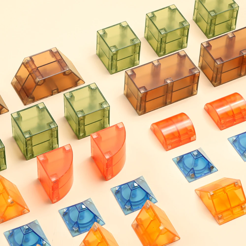 2023 New  Wholesale Educational Construction Plastic Cubes 3d magnetic blocks for kids magnet building tiles