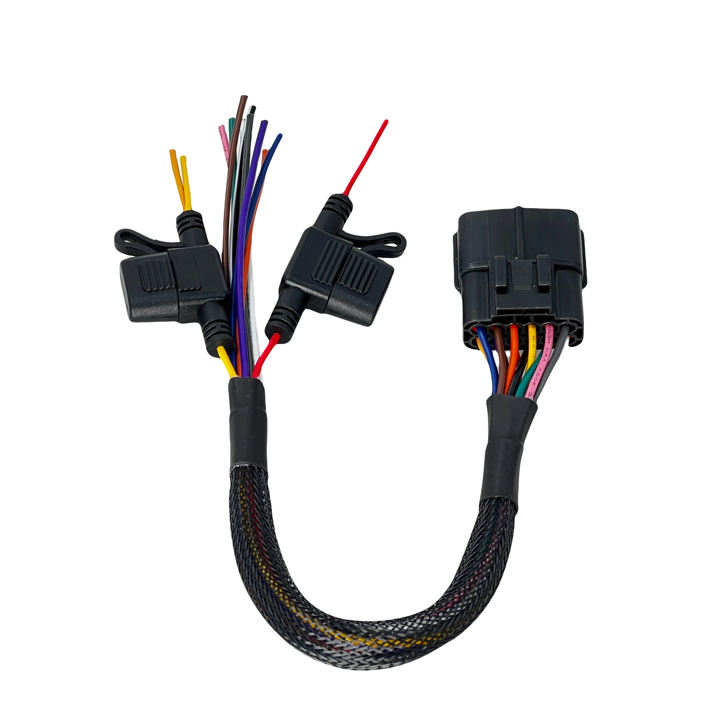 AOTAI Customize Wiring Harness Equivalent TE 12PIN Connector Wire Harness with Fuse Custom Cable for Automotive Diagnostic