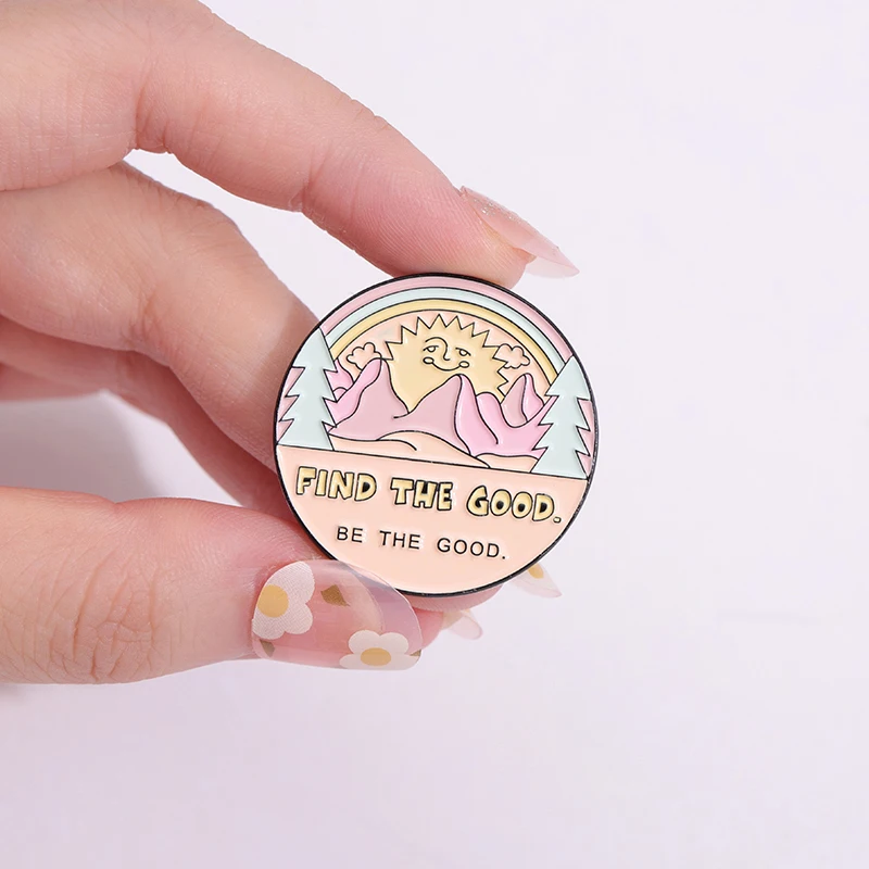 Be Your Own Sun Enamel Pins Custom Mushrooms Sun Rainbow Brooches Lapel Badges Cartoon Funny Jewelry Gift for Kids Friends