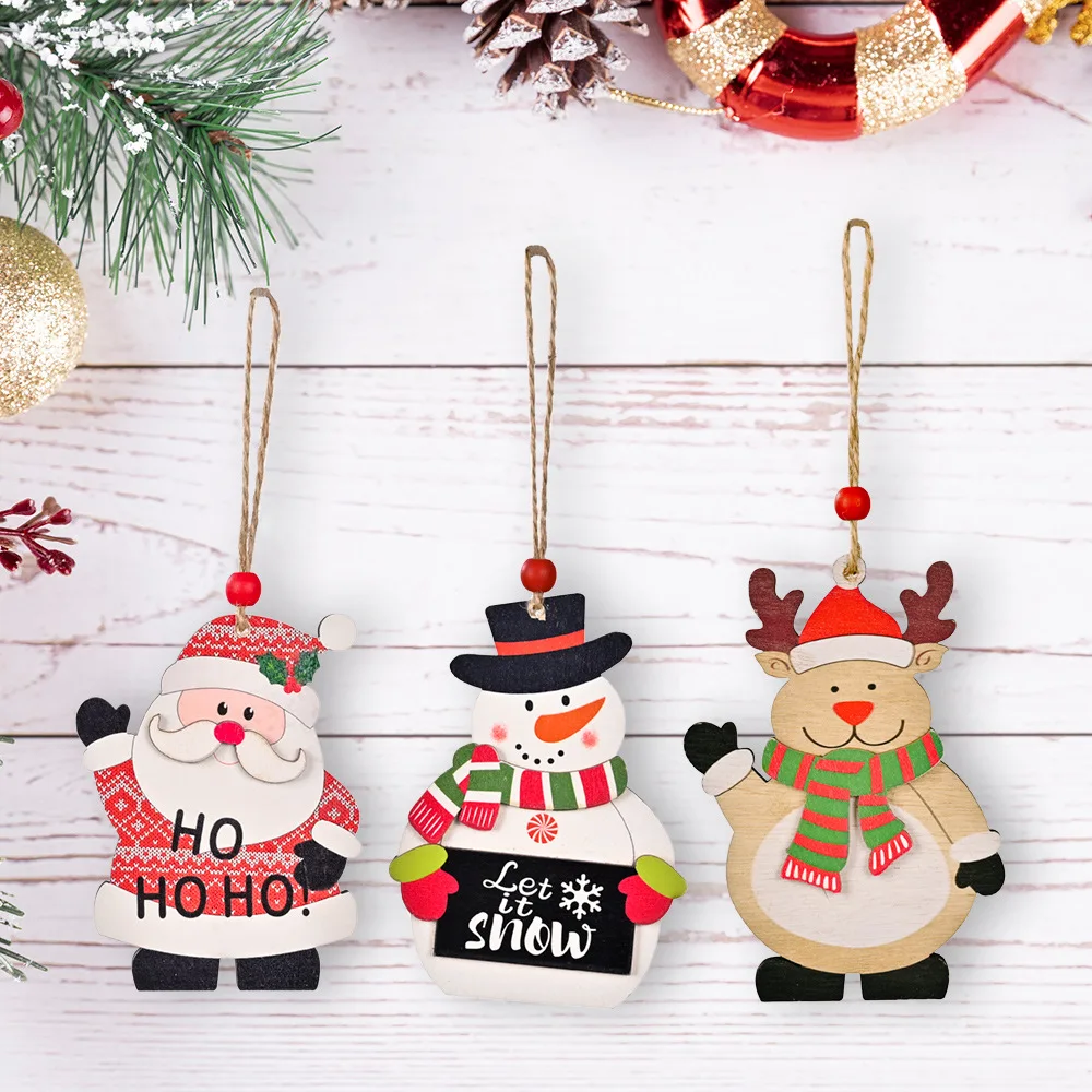Wooden Christmas Pendant Decoration Festival Wooden Ornament