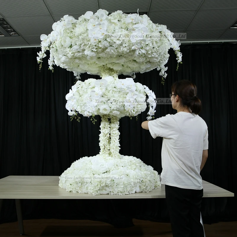 LFB1489 double layer artificial white ivory wedding decoration flower centerpiece  wholesale