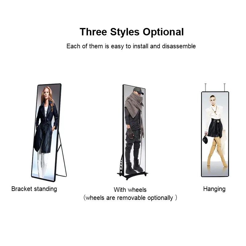 Portable Smart Advertising Player Digital HD LED Poster Screen WIFI Control P2 P2.5 P3 Outdoor Poster LED Display Screen