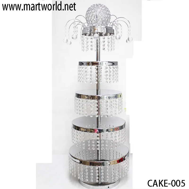 New design luxurious mirror crystal cake stand dessert cupcake for wedding party display event