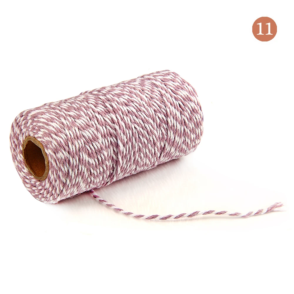 OKAY Stock 2MM Double Color Cotton Baker Twine Rope String Cord for Gift Wrapping Arts Crafts Party Decorations Gardening