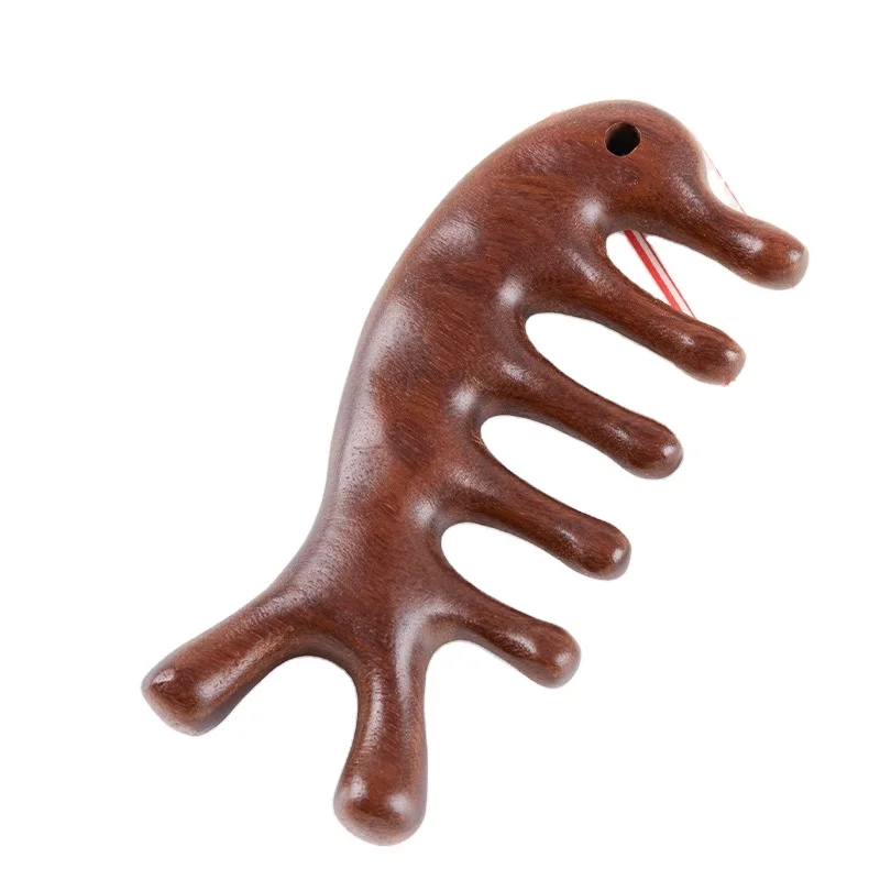 Ebony head massage comb meridian five-toothed dolphin massage comb hair skin five-claw nose scraper
