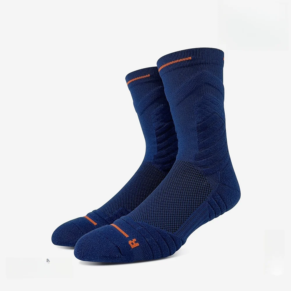2024 High Quality Custom Knitted Basketball Sports Socks Breathable Design with Logo on Cuff Wholesale