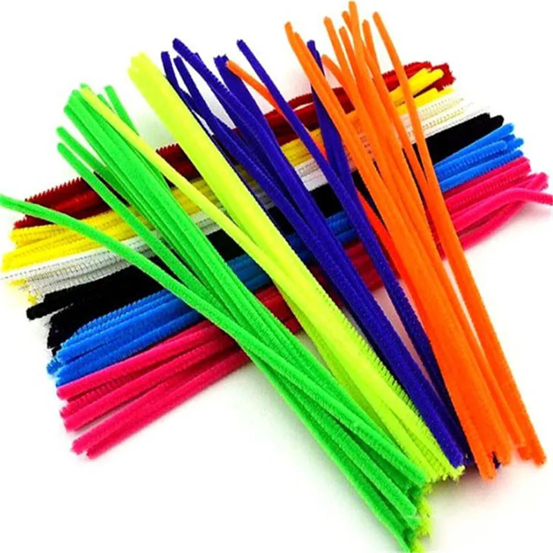Wholesale colourful chenille stem 12 Colors 30cmX6mm Tinsel Chenille Stem Pipe Cleaners