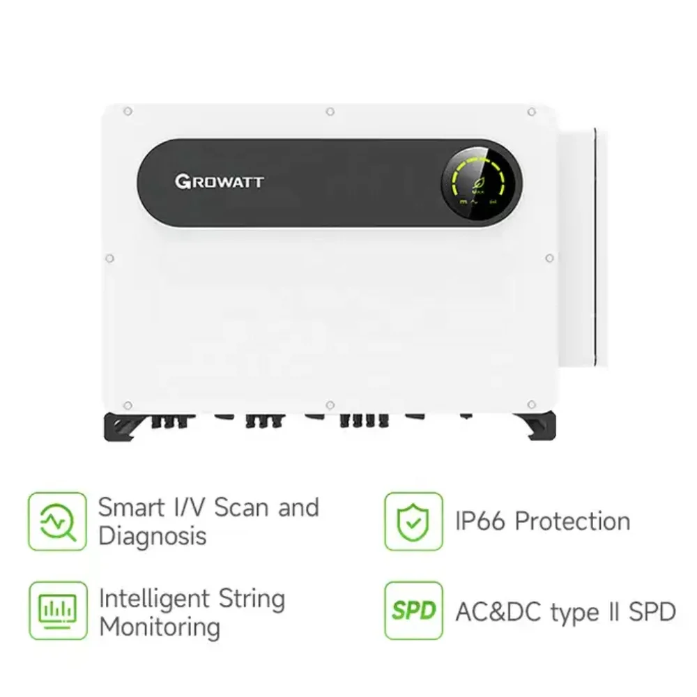 100 кВт Growatt MAX 100-125KTL3-X LV инвертор на солнечной батарее новая энергетическая технология 10 MPPTs инверторы с устройством Wi-Fi
