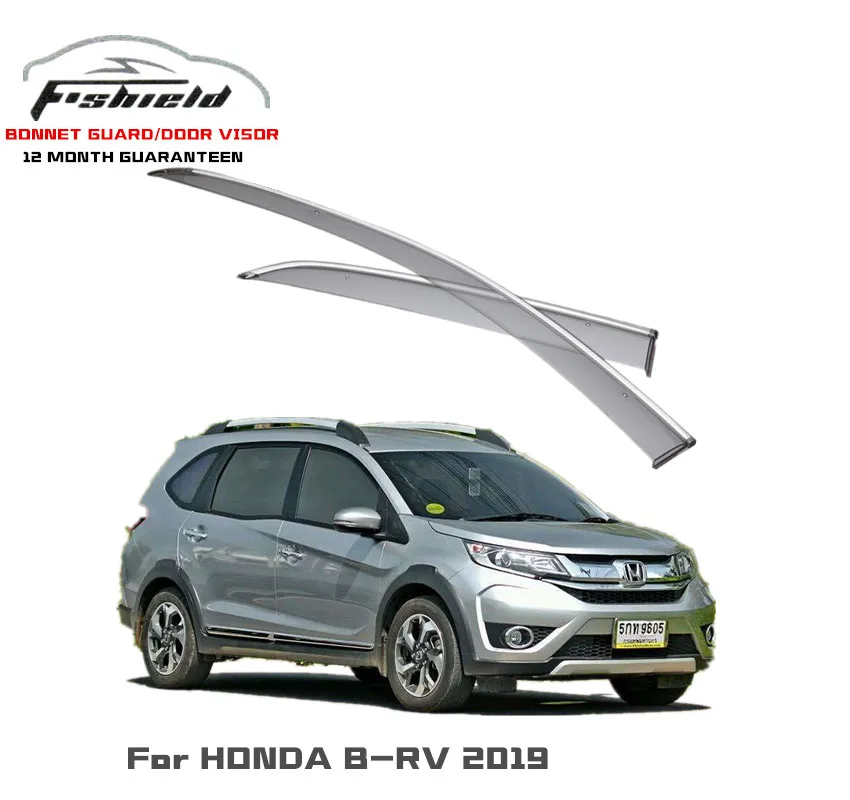 For Honda BR-V BRV 2016 18 19 Window Visors Side Sun Rain Guard Vent Deflectors Injection Chrome Trim