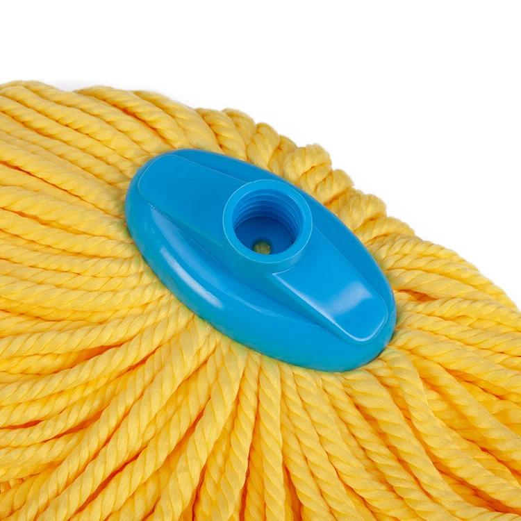 Yellow Microfiber Dry and Wet Mop Easy Clean Mop Head With 1.2m Handle.