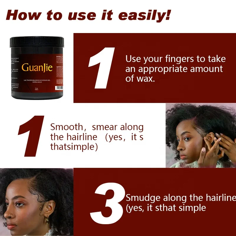 New Arrival edge control SALON SIZE 4c Organic Conditioning hair braiding gel edge control braid loc n gel 16 oz