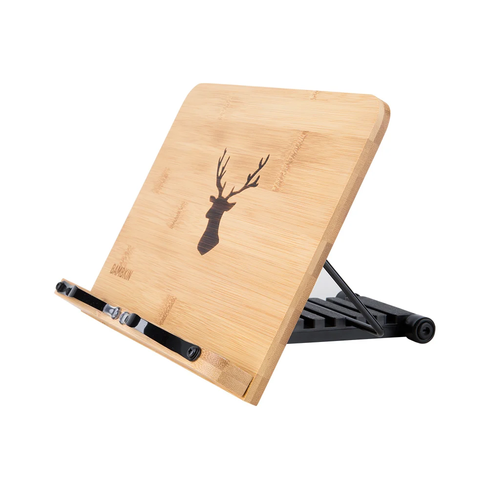 Регулируемый складной стол для рецептов, деревянная подставка из натурального бамбука для готовки, для чтения, ноутбука