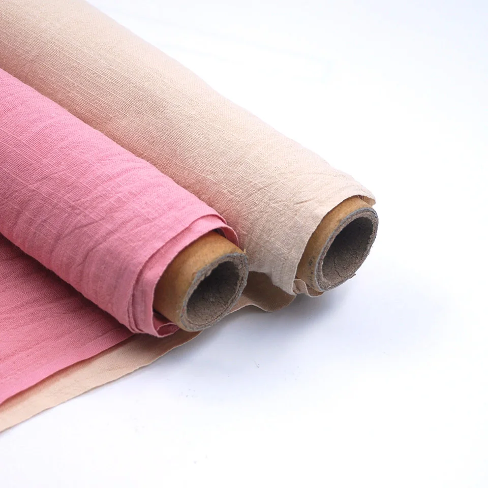 Wholesale factory woven 95gsm crinkle  bamboo organic 100% pure cotton fabric for clothing