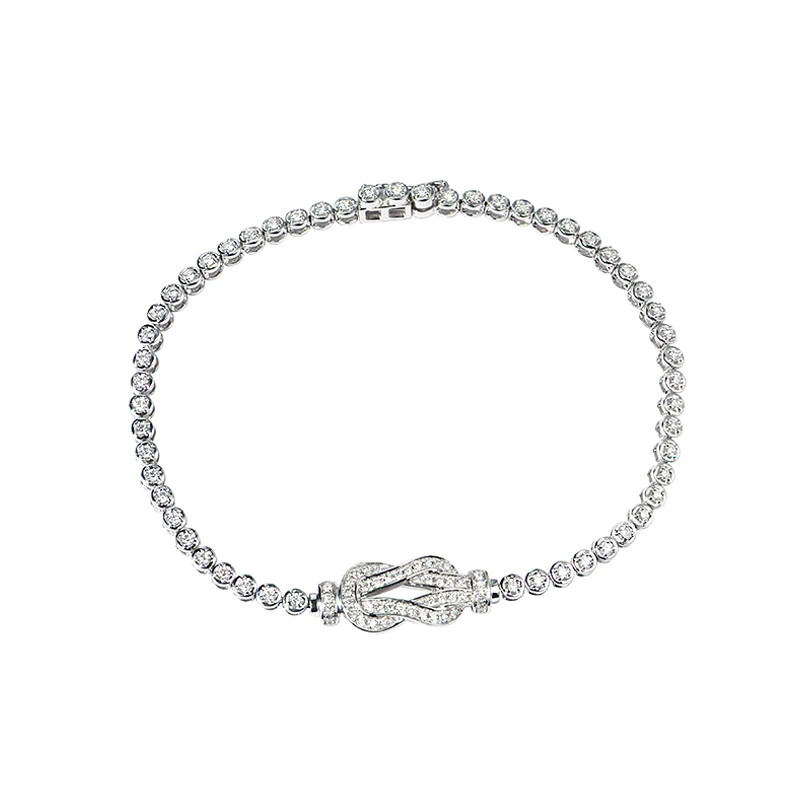 Wholesale China Factory Top Design Luxury Fine Jewelry 14K 18K Real Gold Diamonds Bracelet  For Women