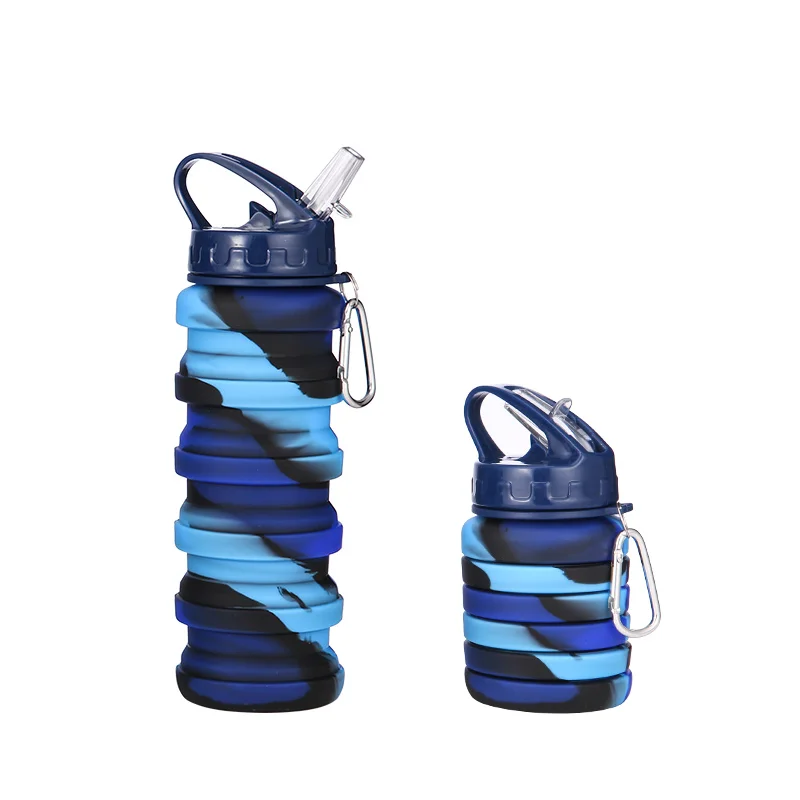 Factory price direct sale of silicone folding water bottles can be customized color silicone material water bottles