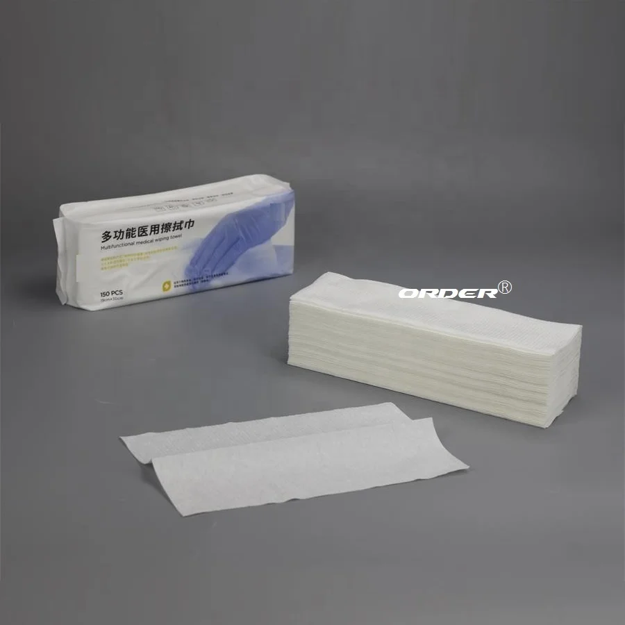 Hospital medical surgery patcent Spunlace non woven disposable dry hospital cleaning rags wipes