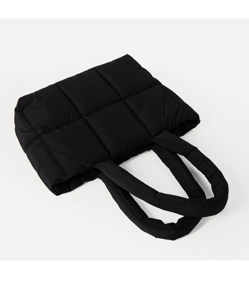 2024 Trendy New Trend Puff Shoulder Bag Down Nylon Puff Hand Bag Student Casual Space Cotton Tote Bag For Girls