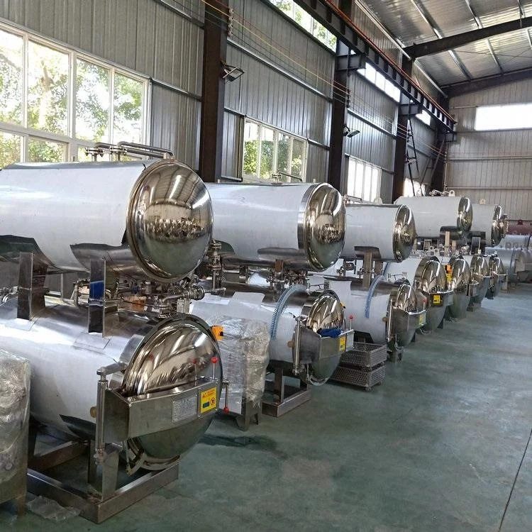 Food Industry horizontal electric steam heating canned food  retort Spray type high pressure sterilization autoclave Sterilizer
