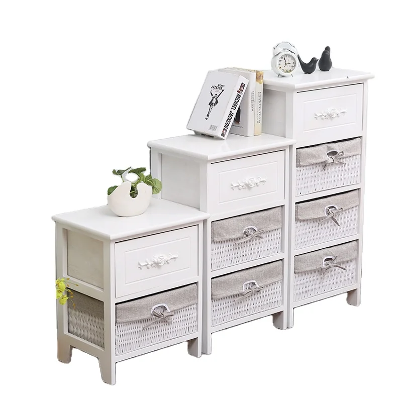 Современная Белая деревянная полка с корзиной, ящиком, шкаф для хранения, мебель