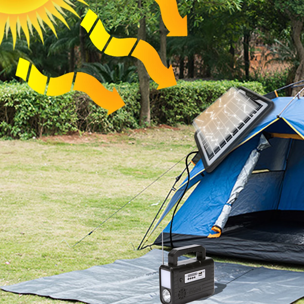 GDPLUS GD-8028 Solar Energy Lighting System Radio FM Remote Control Solar Lighting System For Indoor