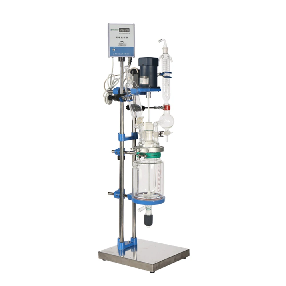 Low price chemical lab 1l jacketed glass reactor