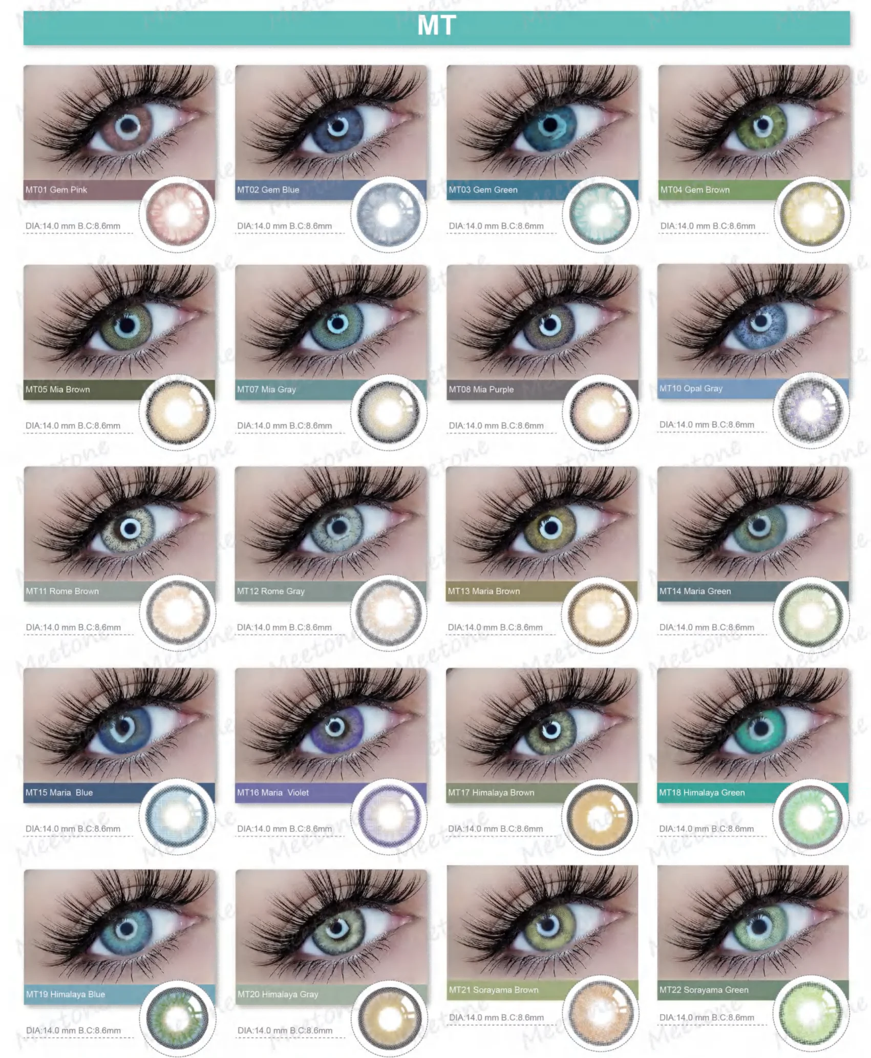 Can Customized logo  Private label Meetone Apoiion Gray magic fancy top  cosmetic eye look color contact lenses