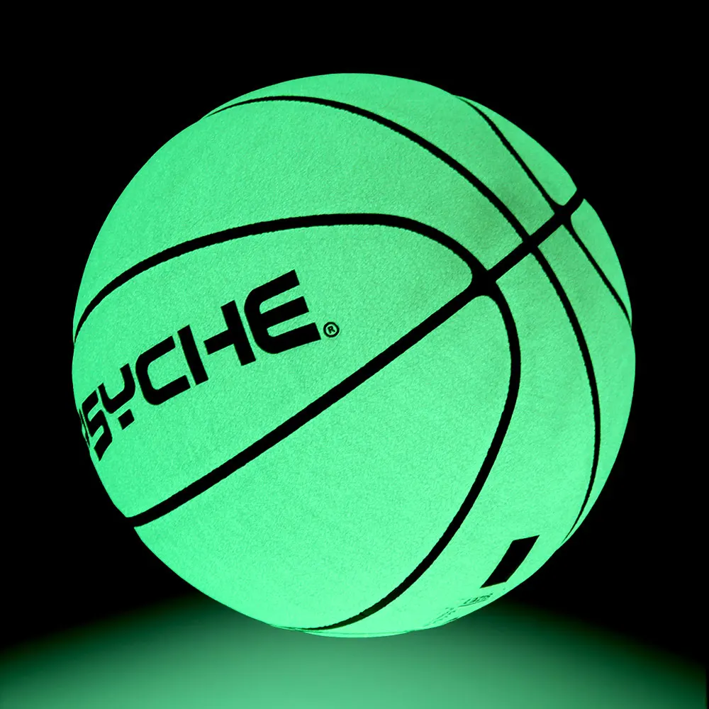 PSYCHE green light absorbing fluorescent basketball Luminous basketballs Glow In The Dark custom basketball balls size 7