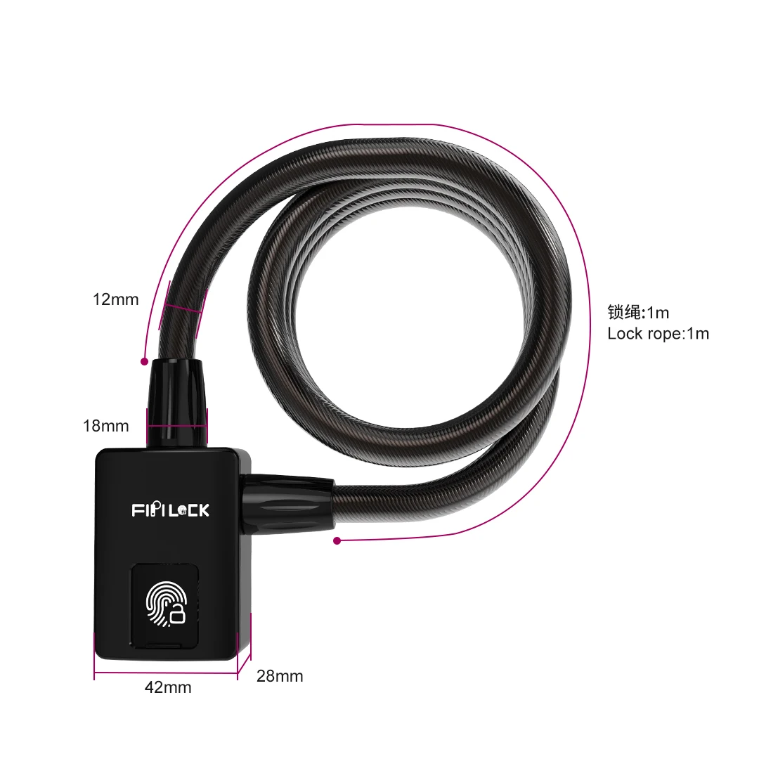  Fipilock 2021 лучшее приложение Smart сканер отпечатков пальцев Электрический скутер электронный велосипед замок без ключа умные Велосипедные