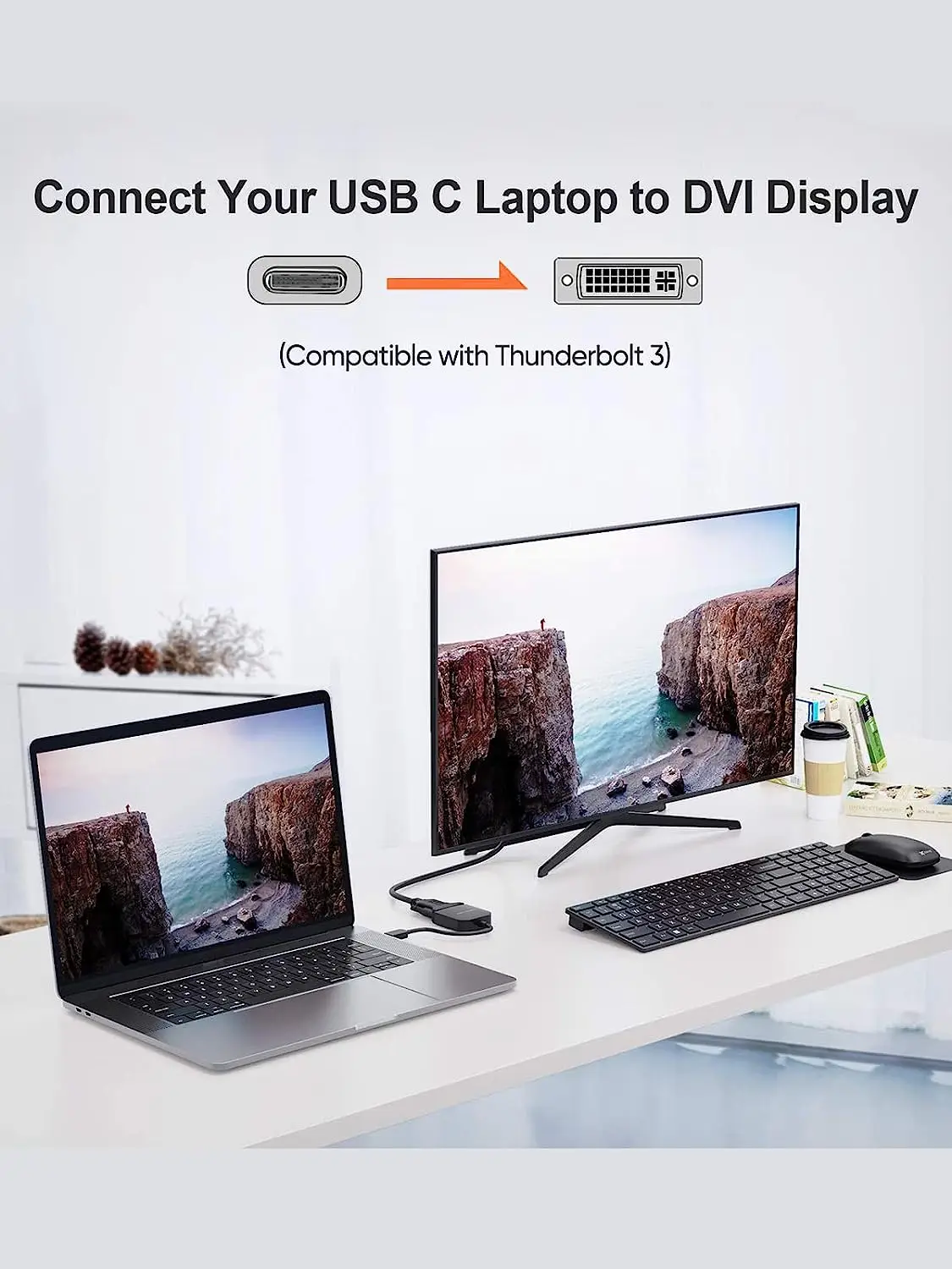 CableCreation 1080P 60Hz Full HD USB-C DVI-D Adapter Cable USB C to DVI Adapter