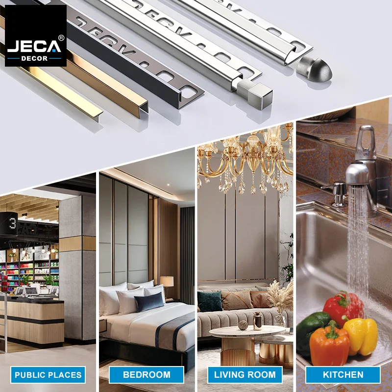 Foshan Supplier JECA Custom Stainless Steel Extrusion Profile Angle Edge Corner Bead SS304 Corner Trim