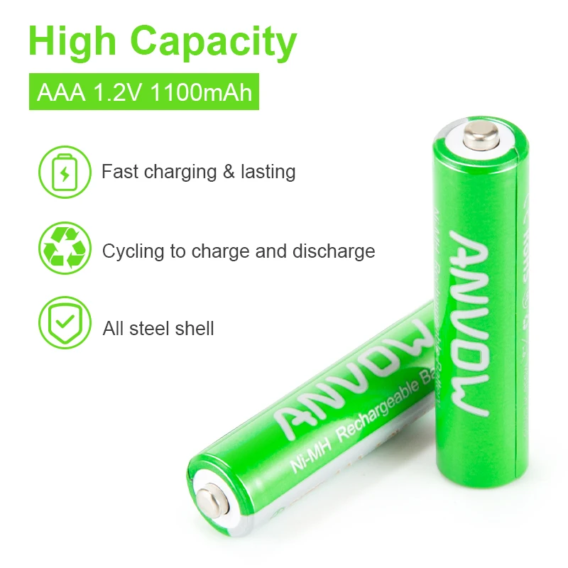 1.2v ni-mh battery rechargeable aaa battery 1.2v 1100mah Nimh battery