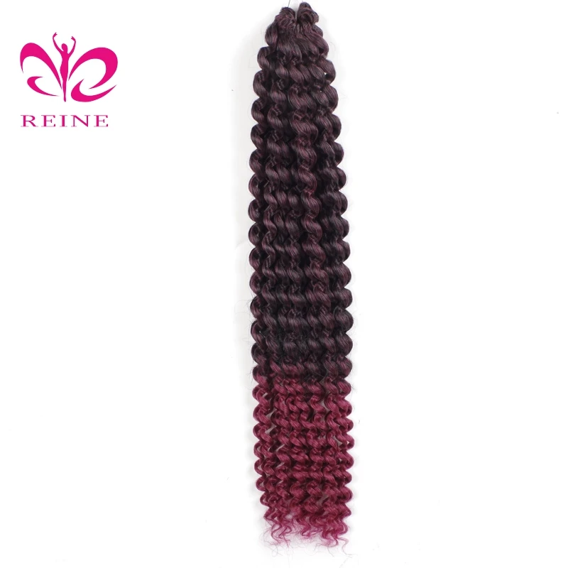 REINE Crochet  Hair Extension Synthetic Bulk Curl Hairstyle Free Tresses Hair Crochet Long Wave Curly Hair