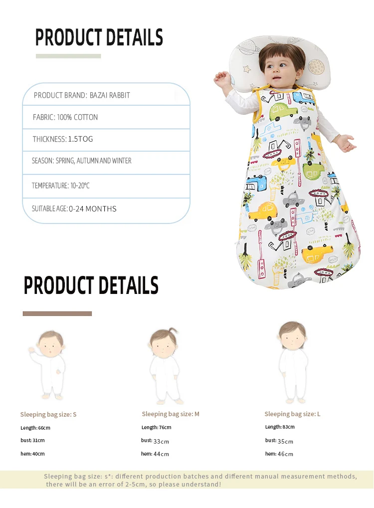 Knit Envelope Winter Newborn Organic Cotton Kids Pajama Stroller Baby Sleeping Bags