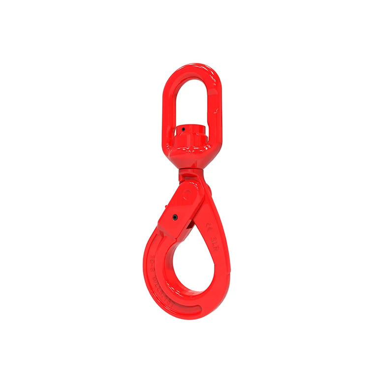Chains Sling G80 Self-locking Safety Swivel lifting sling Hook With Bearing