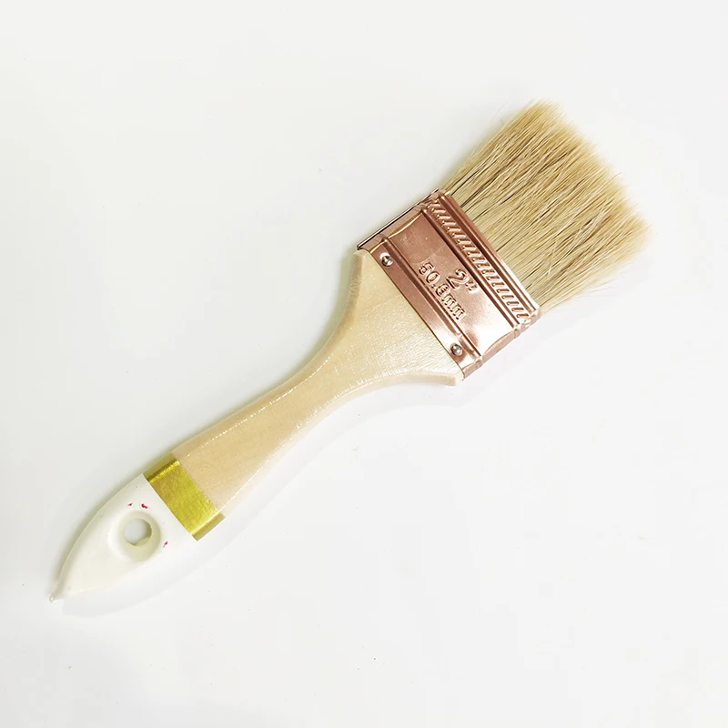 2 Inch 25mm  Wood Handle White Bristle Paint Brush Hot Sale Brush King
