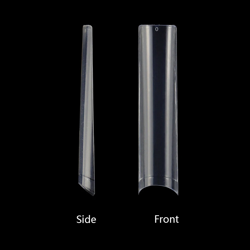 Square Straight Nail Tips Non C Curve Natural Flat Nail Tips 504pcs Transparent Straight Nail Tips Non C Curve