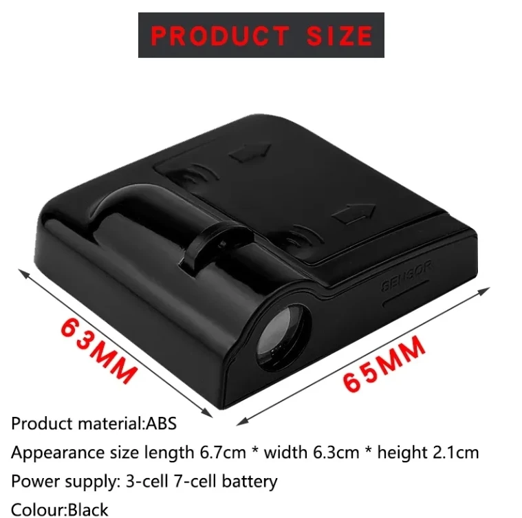 New Arrival Black wireless Car Door custom logo Welcome Light LED Projector Lamp for car accessories interior decorative