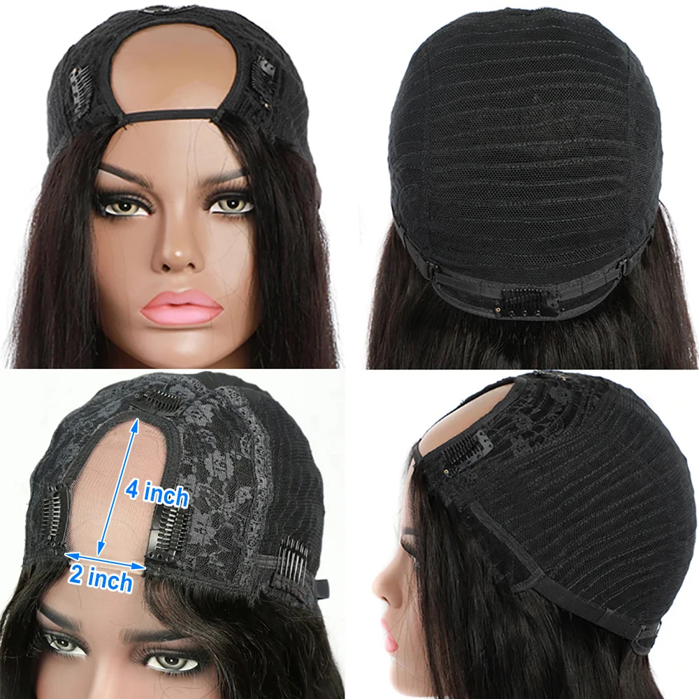 GD Bone Straight Brazilian Human Hair u Part Wig,Cheap Remy Hair Machine Made Wigs,Natural Human Hair u Part Wig For Black Women