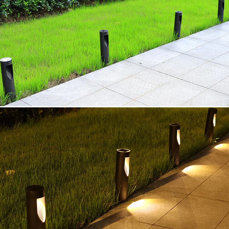 LED Solar Park Lamp Waterproof Outdoor Garden Lawn Bollard Lights Decorative for Garden Pathway Walkway Driveway Sidewalk Yard