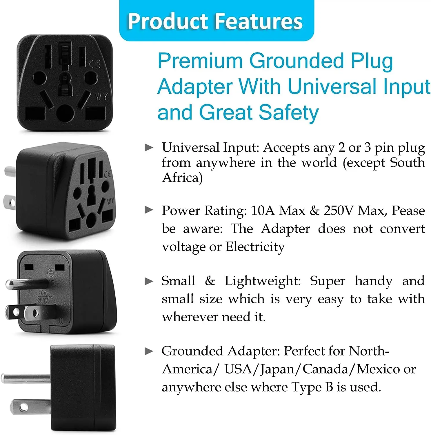EU to US Travel Adaptor and Converter Power Outlet