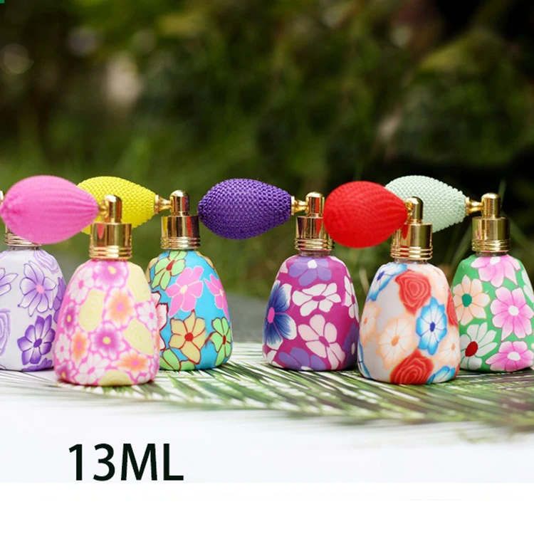 13ml Vintage Flower Refillable Atomizer Perfume Glass Sprayer Scent Bottle