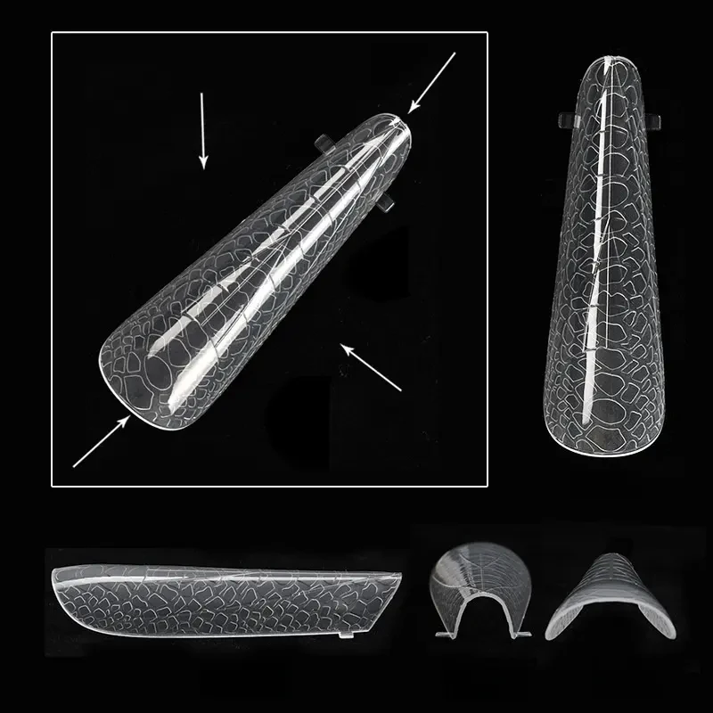 Miukiula 3D с эффектом змеи двойная форма удлиненные кончики для ногтей на шпильке