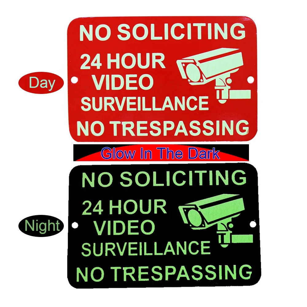 Reflective Security Glow In Dark Luminous Film Reflective Video Surveillance Camera CCTV Warning Signs