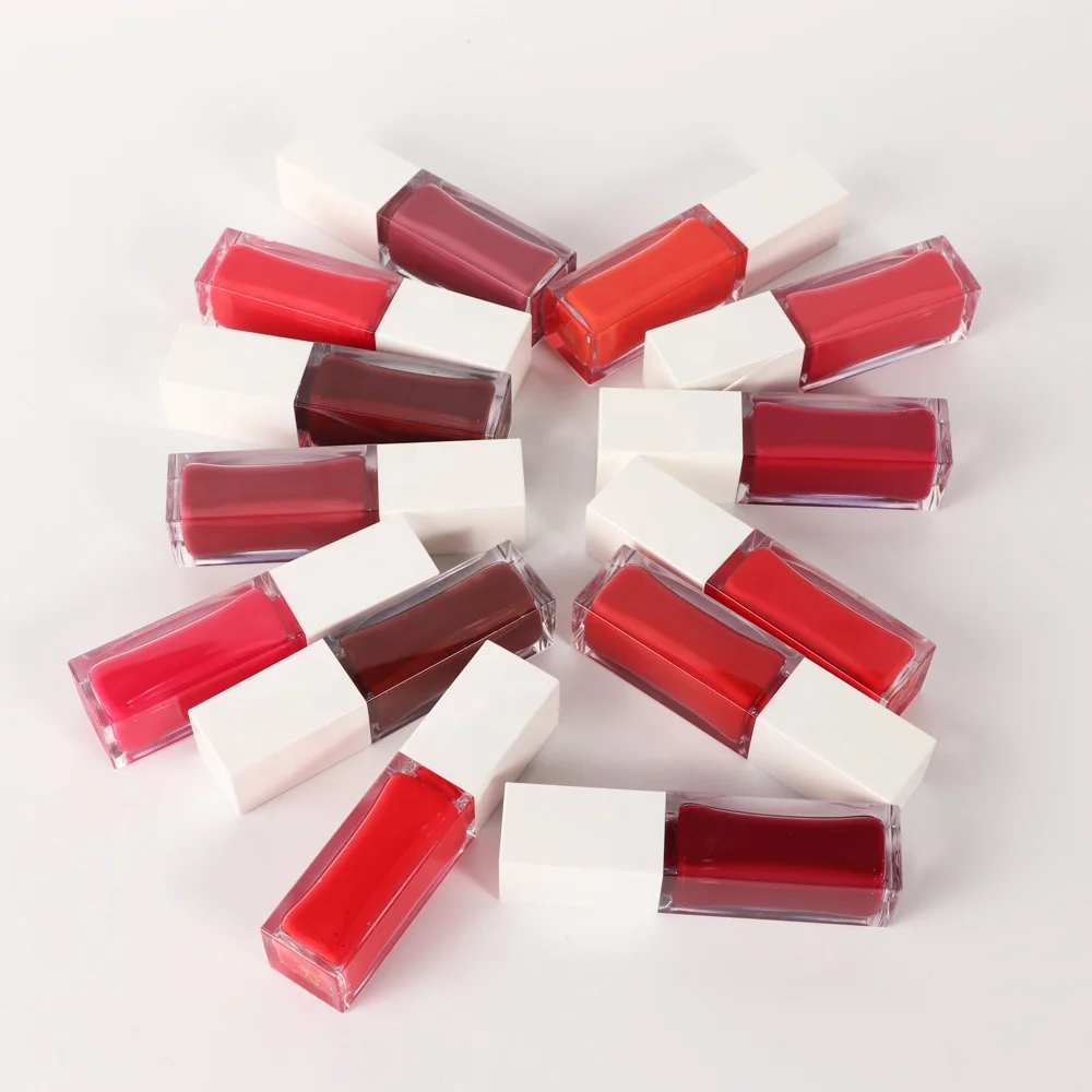 Private label Moisturizing lip stain liquid vegan lip tint and stain glossy lip glaze waterproof