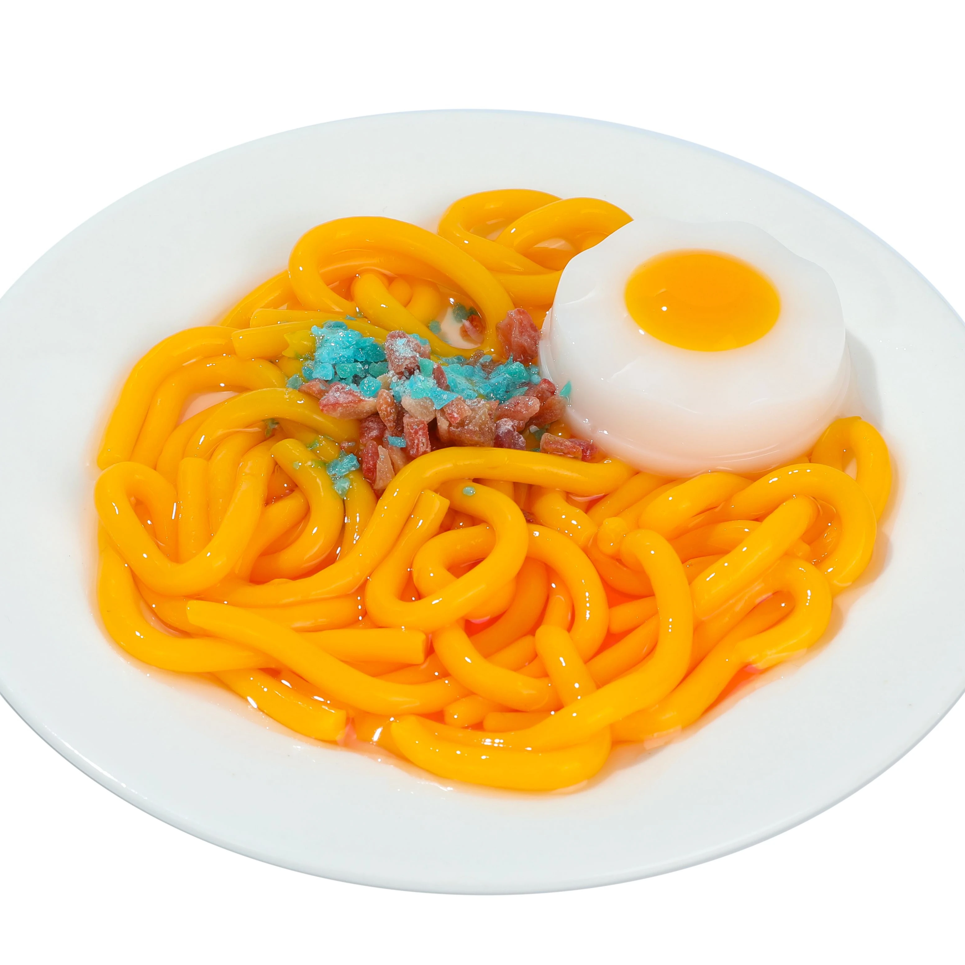 wholesale HALAL custom Funny jelly noddles pudding with egg and popping candy