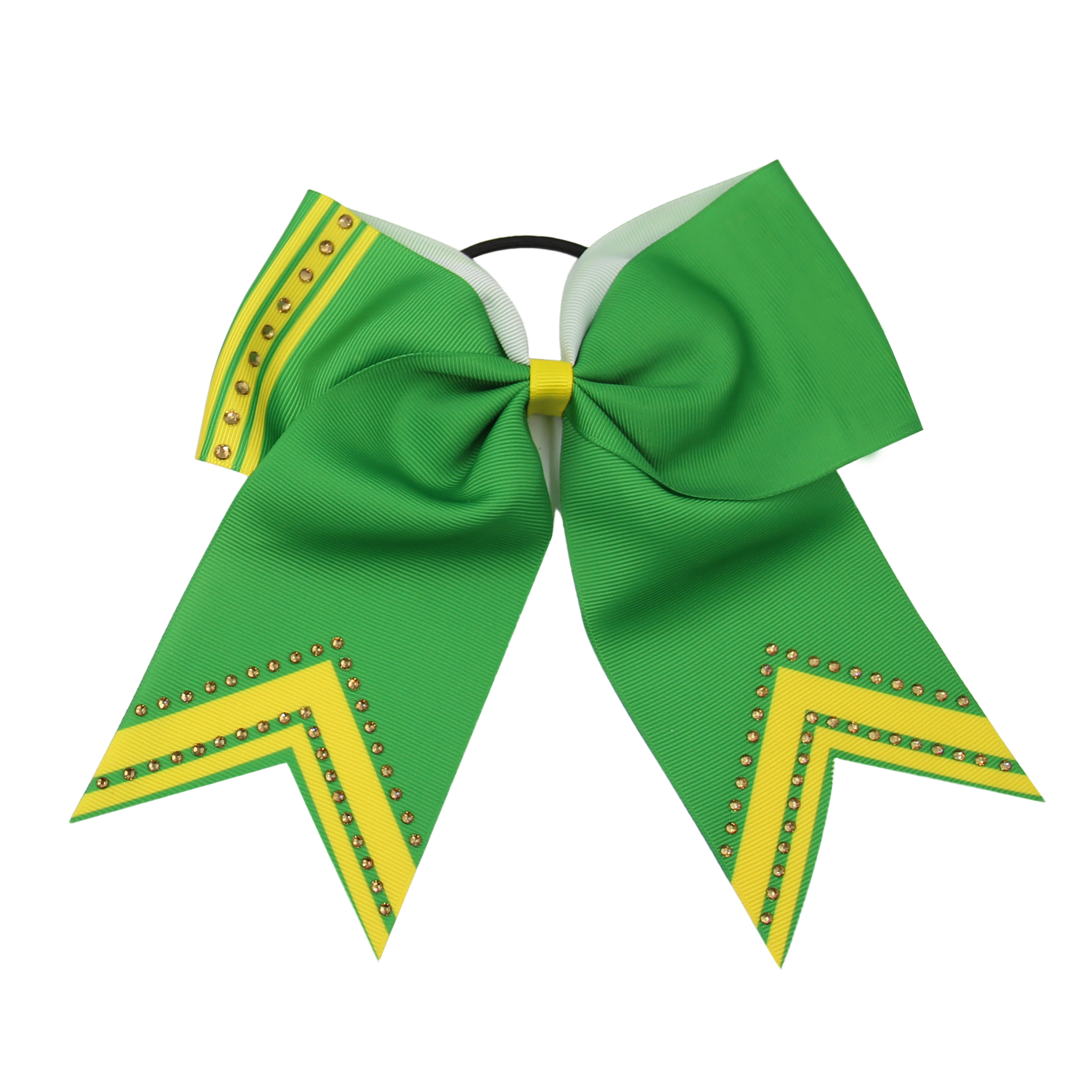 Fashion Wholesale High Quality Solid Color Kids Cheer Bow Hair Accessories With Rhinestone Hair Bow