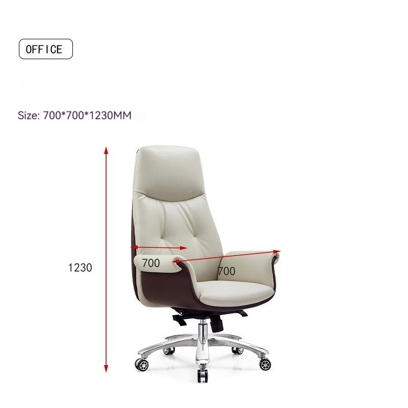 Modern Simple Lift Home Study Leather Black Boss Chair Office High Back Swivel Office Chair