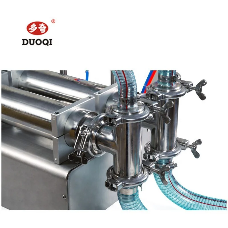 Production Line Double Nozzle Beer Oil Perfume Water Can Piston Packing And Filling Machine